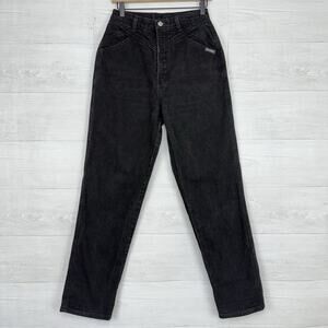 VTG 90s Rockies Rocky Mountain Jeans Women 25 Black Bareback High Rise Tapered